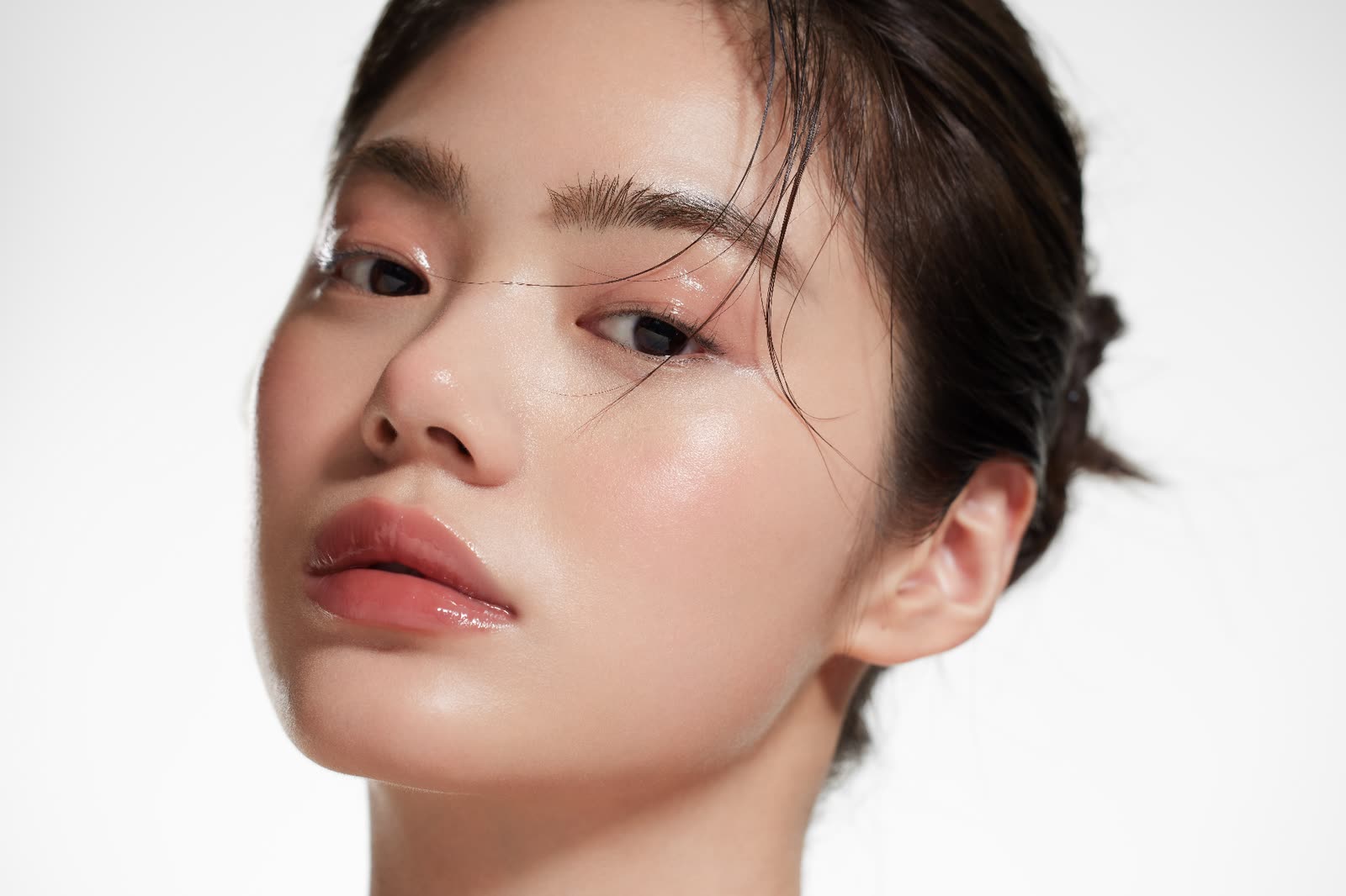 Close-up of luminous, healthy skin